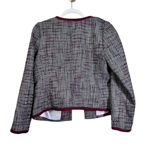 BANANA REPUBLIC Blazer 10 Tweed Single Neck Closure Open Front Satin Lined - Picture 3 of 13